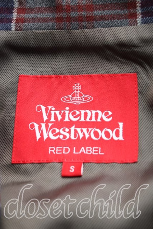 画像3: ヴィヴィアンウエストウッド 中古 / タータンチェックダブルジャケット S 紺  H-25-08-17-001-jc-IN-ZH (3)