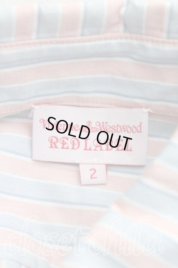 画像3: ヴィヴィアンウエストウッド 中古 / 単色オーブ刺繍ストライプシャツ 2（9号） ピンク×水色  H-25-08-17-006-bl-IN-ZH (3)