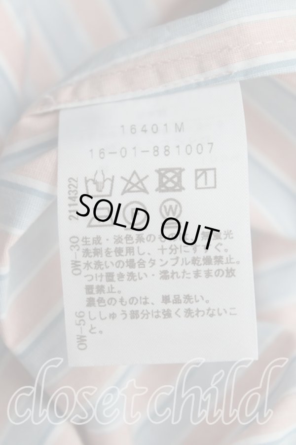 画像4: ヴィヴィアンウエストウッド 中古 / 単色オーブ刺繍ストライプシャツ 2（9号） ピンク×水色  H-25-08-17-006-bl-IN-ZH (4)