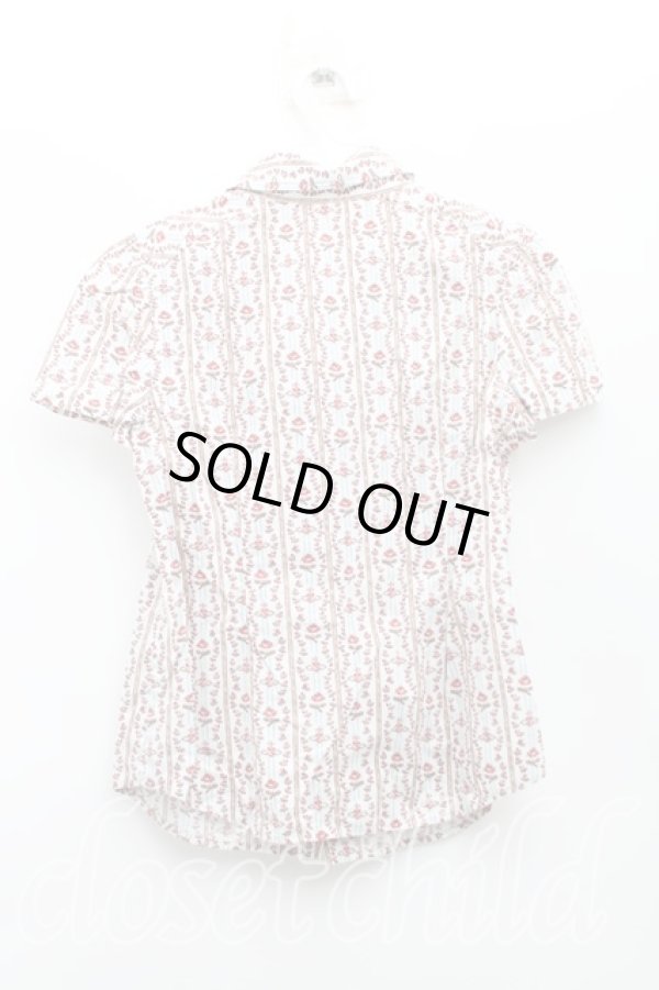 画像2: ヴィヴィアンウエストウッド 中古 / ローズpt半袖シャツ 2（9号） 白  H-25-08-17-007-bl-IN-ZH (2)