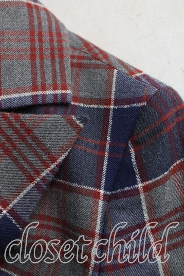 画像6: ヴィヴィアンウエストウッド 中古 / タータンチェックダブルジャケット S 紺  H-25-08-17-001-jc-IN-ZH (6)