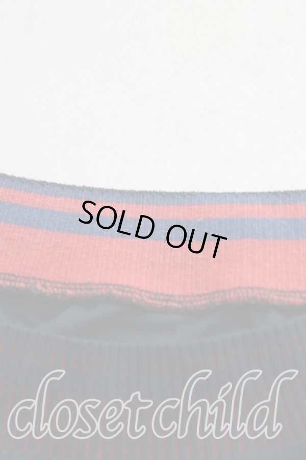 画像3: ヴィヴィアンウエストウッド 中古 / 単色オーブ刺繍リブ切替トップス  紺  H-25-08-17-012-to-IN-ZH (3)