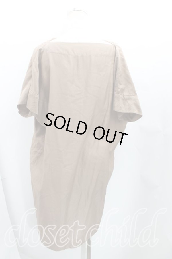 画像2: ヴィヴィアンウエストウッド 中古 / 単色オーブ刺繍カットソーワンピ 2（9号） 茶  H-25-08-24-003-op-OD-ZH (2)