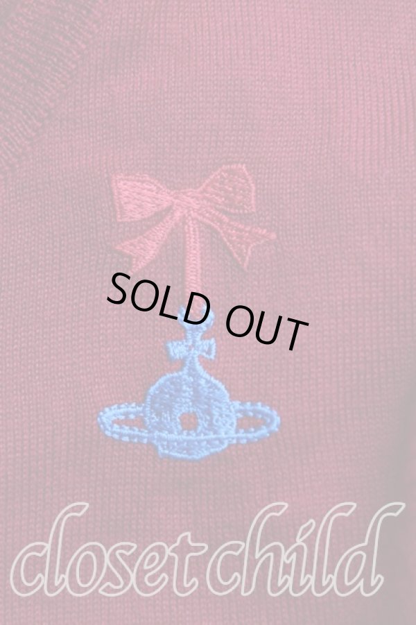 画像6: ヴィヴィアンウエストウッド 中古 / エッセンシャルオーブ刺繍カーディガン 2（9号） 赤  H-25-08-24-025-to-OD-ZH (6)