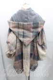 画像2: ANGLOMANIA 中古 / タータンチェックフーディ OS ベージュ  H-25-08-24-034-co-OD-ZH (2)