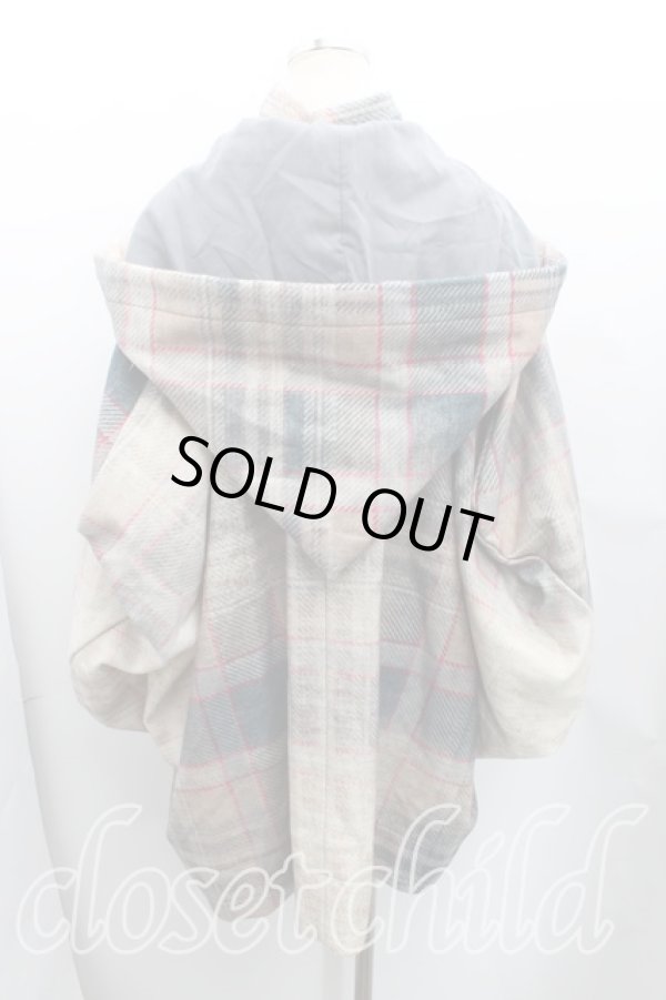 画像2: ANGLOMANIA 中古 / タータンチェックフーディ OS ベージュ  H-25-08-24-034-co-OD-ZH (2)