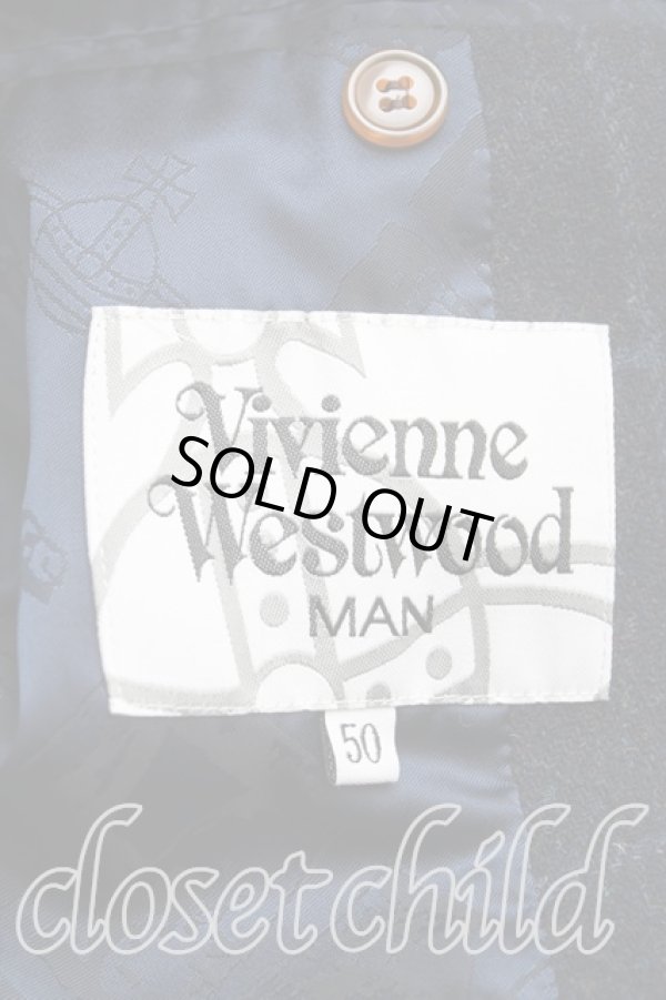 画像3: ヴィヴィアンウエストウッド 中古 / チェックダブルブレストコート 50（XL） 紺  H-25-08-24-037-co-OD-ZH (3)