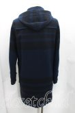 画像2: ヴィヴィアンウエストウッド MAN 中古 / ボーダーダッフルコート 44(メンズS相当) 青×黒  H-25-08-24-041-co-IN-ZH (2)