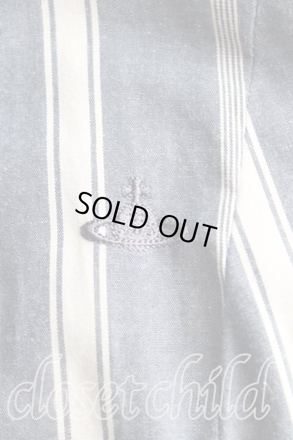 画像6: ヴィヴィアンウエストウッド 中古 / ストライプシャツワンピース 2（9号） 灰  H-25-08-24-004-op-OD-ZH (6)