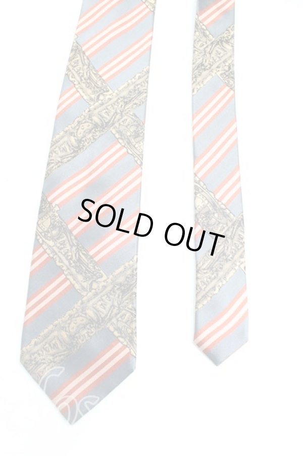 画像2: ヴィヴィアンウエストウッド 中古 / フレーム柄ネクタイ  灰  H-25-08-24-058-gd-OD-ZH (2)