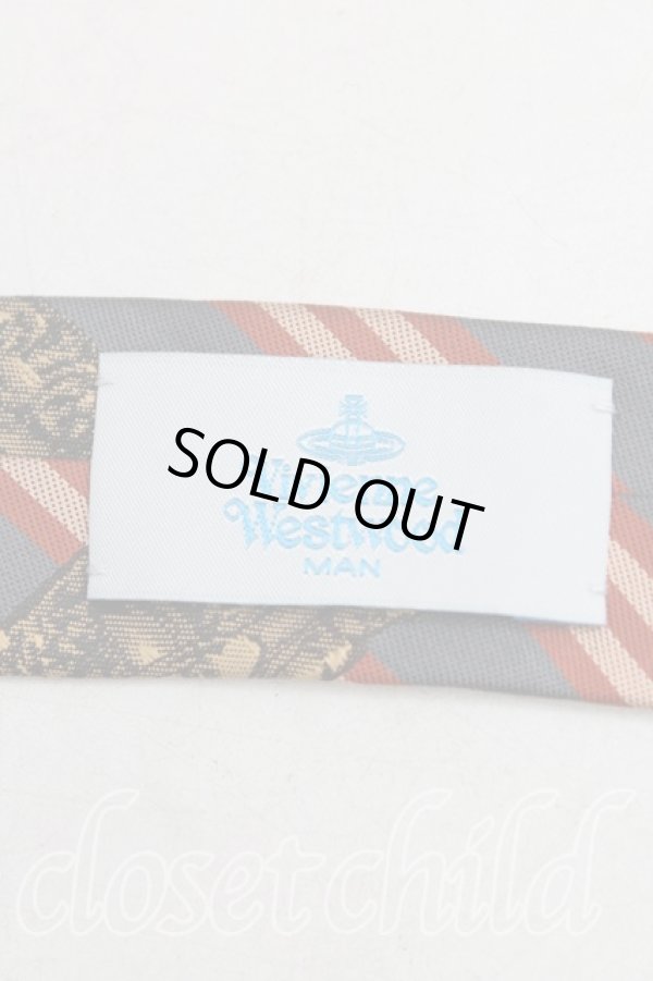 画像3: ヴィヴィアンウエストウッド 中古 / フレーム柄ネクタイ  灰  H-25-08-24-058-gd-OD-ZH (3)