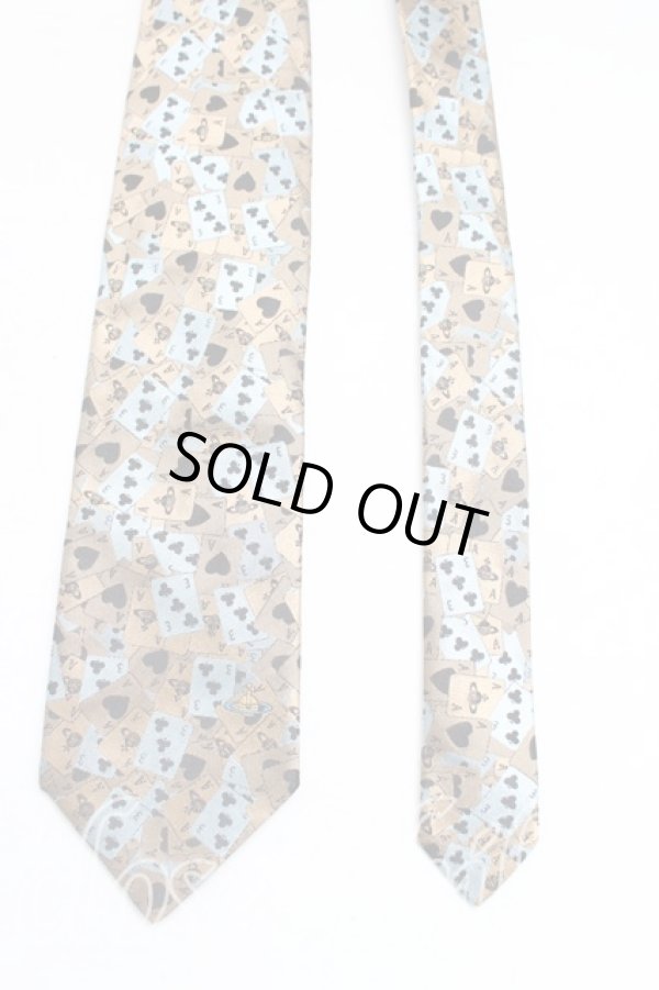 画像2: ヴィヴィアンウエストウッド 中古 / トランプ柄ネクタイ  ブロンズ  H-25-08-24-059-gd-OD-ZH (2)