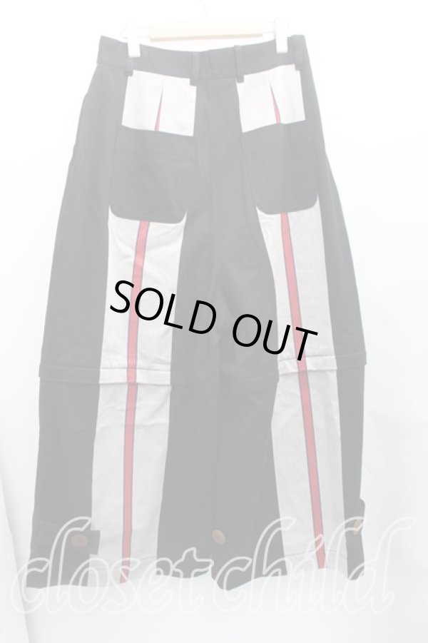 画像2: ヴィヴィアンウエストウッド MAN 中古 / ストライプワイドパンツ 44（メンズS） 黒  H-25-08-24-006-pa-OD-ZH (2)