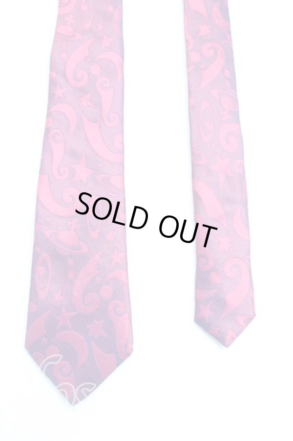 画像2: ヴィヴィアンウエストウッド 中古 / サーカス柄ネクタイ  赤  H-25-08-24-066-gd-IN-ZH (2)