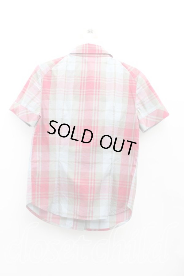 画像2: ヴィヴィアンウエストウッド 中古 / タータンチェックフリル半袖シャツ 1（7号） 赤  H-25-08-24-009-bl-IN-ZH (2)