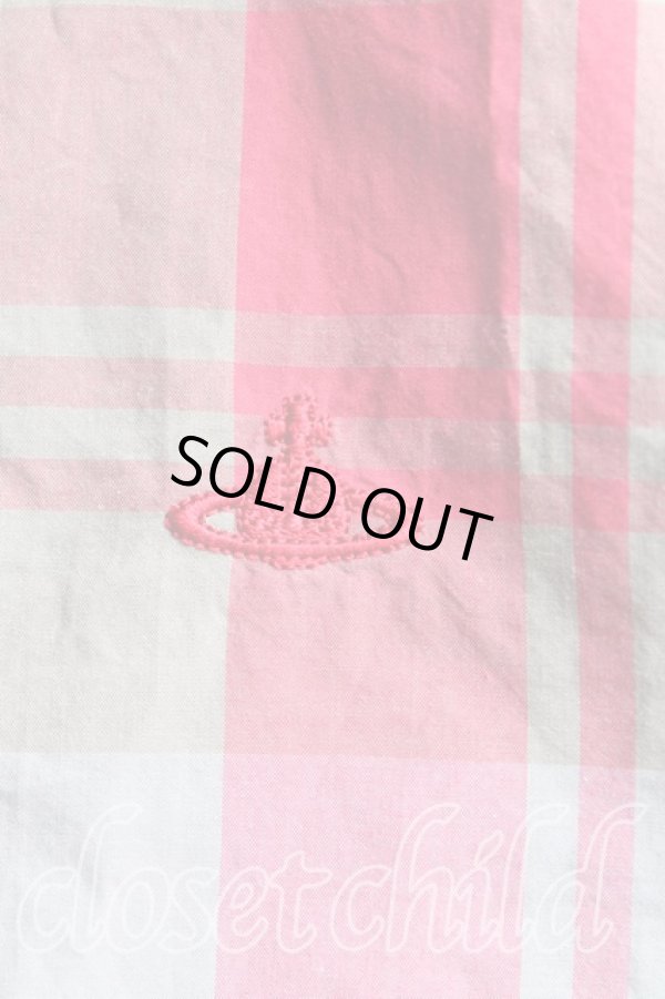 画像6: ヴィヴィアンウエストウッド 中古 / タータンチェックフリル半袖シャツ 1（7号） 赤  H-25-08-24-009-bl-IN-ZH (6)