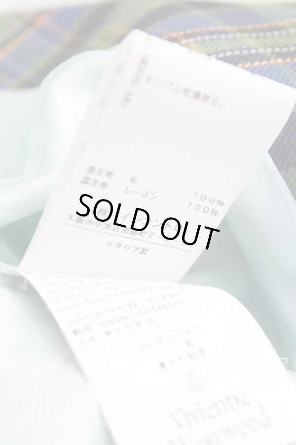 画像5: ヴィヴィアンウエストウッド 中古 / タータンチェック変形ジャケット 40（9号） 緑  H-25-08-24-001-jc-OD-ZH (5)