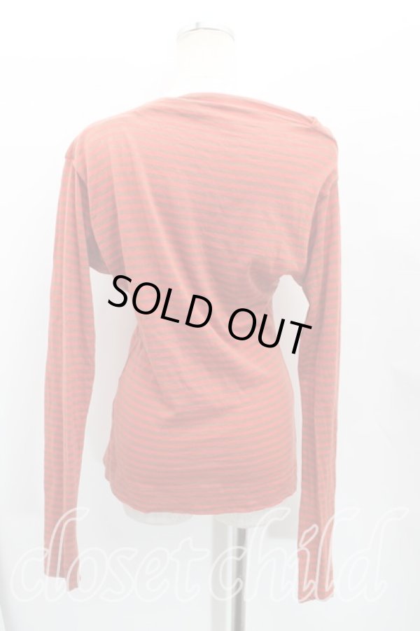 画像2: ヴィヴィアンウエストウッド 中古 / カラーオーブ刺繍ボーダーカットソー S オレンジ  H-25-08-24-019-to-OD-ZH (2)