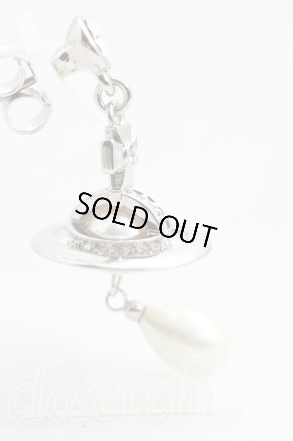 画像2: ヴィヴィアンウエストウッド 中古 / パールドロップシングルピアス  シルバー  H-25-08-31-037-er-OD-ZH (2)