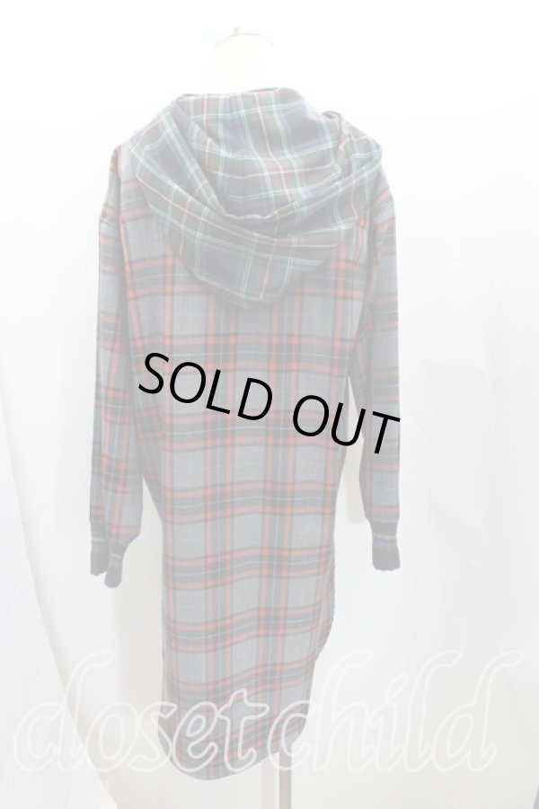 画像2: ヴィヴィアンウエストウッド 中古 / TARTAN CHECK フード付キコート 44(メンズS) 緑×灰  H-25-08-31-004-co-IN-ZH (2)