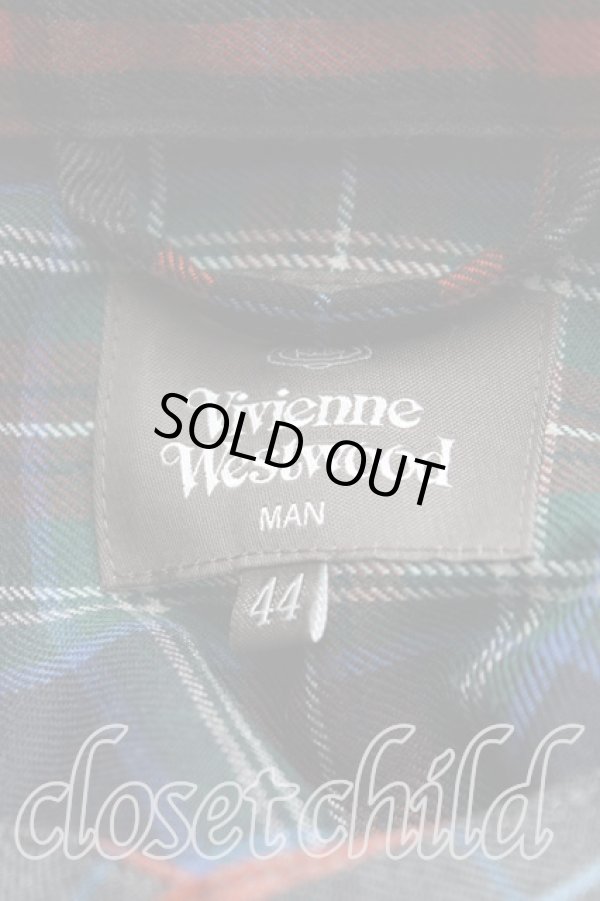 画像3: ヴィヴィアンウエストウッド 中古 / TARTAN CHECK フード付キコート 44(メンズS) 緑×灰  H-25-08-31-004-co-IN-ZH (3)
