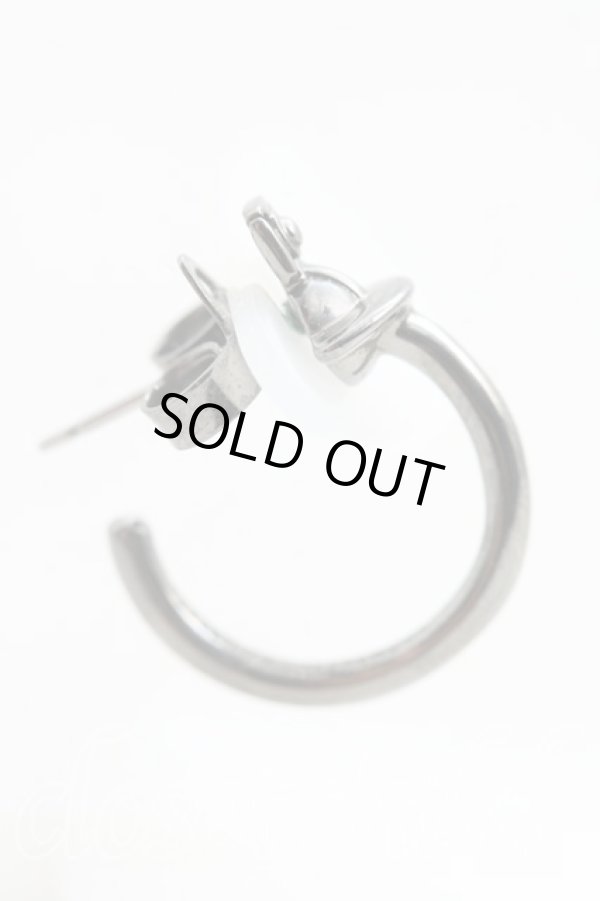 画像2: ヴィヴィアンウエストウッド 中古 / VERAシングルフープピアス  ガンメタ  H-25-08-31-042-er-OD-ZH (2)