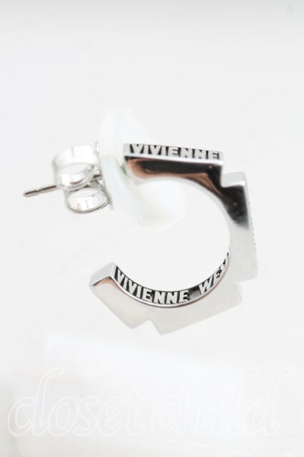 画像2: ヴィヴィアンウエストウッド 中古 / VERAシングルフープピアス  シルバー  H-25-08-31-044-er-OD-ZH (2)