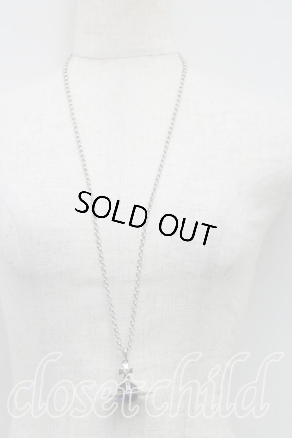 画像5: ヴィヴィアンウエストウッド 中古 / スモールオーブネックレス  シルバーｘ青  H-25-08-31-054-nl-OD-ZH (5)