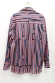 画像2: ANGLOMANIA 中古 / ロゴptストライプシャツ 38(M相当) 青×赤  H-25-08-31-008-bl-IN-ZH (2)