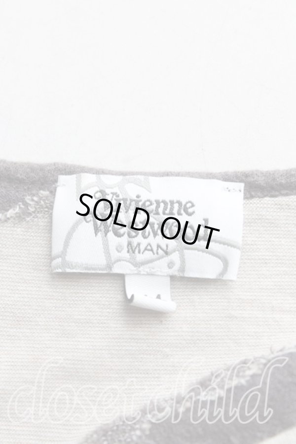 画像3: ヴィヴィアンウエストウッド MAN 中古 / オーブ刺繍Tシャツ 44（メンズS） ベージュｘ黒  H-25-08-31-010-ts-OD-ZH (3)