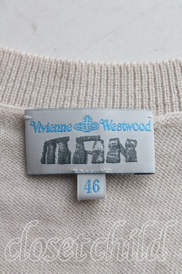 画像3: ヴィヴィアンウエストウッド MAN 中古 / ラインオーブ刺繍ニット 46（メンズM） ベージュ  H-25-08-31-013-to-OD-ZH (3)