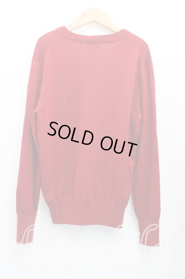 画像2: ヴィヴィアンウエストウッド MAN 中古 / ラインオーブ刺繍ニット 46（メンズM） 赤  H-25-08-31-014-to-OD-ZH (2)