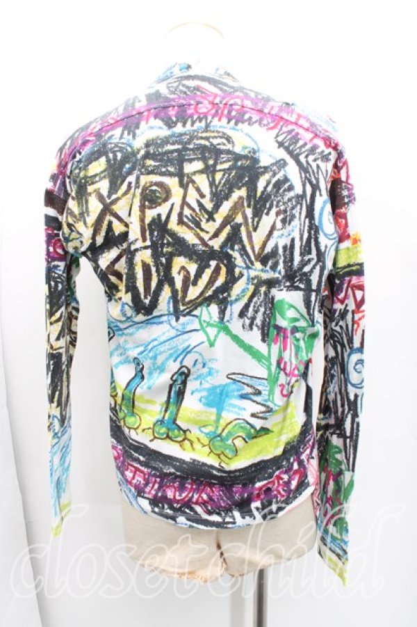 画像2: ヴィヴィアンウエストウッド MAN 中古 / クレヨンスクイグル長袖カットソー 46(メンズM) マルチ  H-25-09-07-022-to-IN-ZH (2)