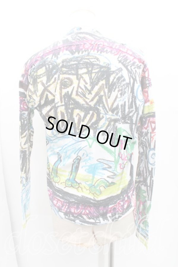 画像2: ヴィヴィアンウエストウッド MAN 中古 / クレヨンスクイグル長袖カットソー 46(メンズM) マルチ  H-25-09-07-022-to-IN-ZH (2)