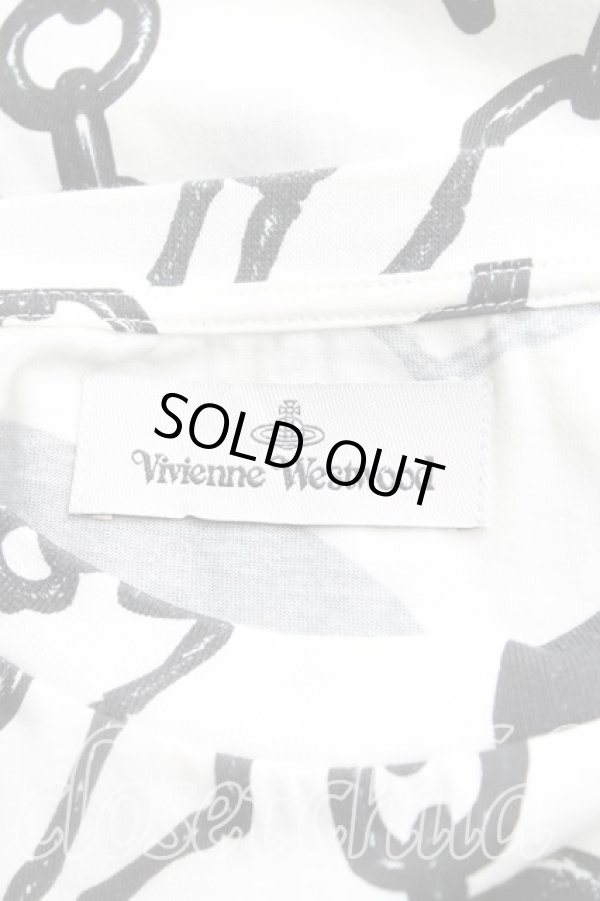 画像3: ヴィヴィアンウエストウッド 中古 / ハートチェーンオーバーサイズTシャツ S 白ｘ黒  H-25-09-07-034-ts-OD-ZH (3)