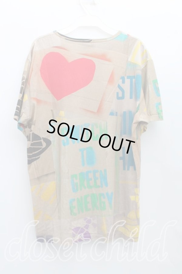 画像2: ヴィヴィアンウエストウッド MAN 中古 / マニフェストTシャツ 46（メンズM） 茶  H-25-09-07-038-ts-OD-ZH (2)