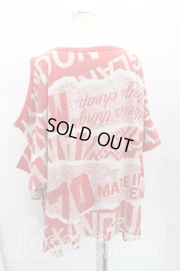 画像2: ANGLOMANIA 中古 / グラフィック変形カットソー 38（M） 赤  H-25-09-07-049-to-OD-ZH (2)