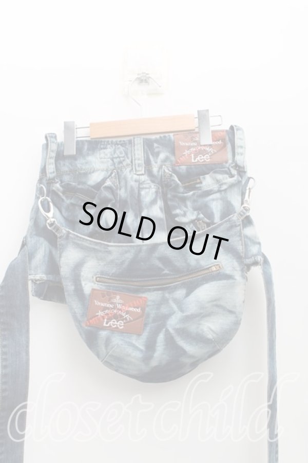 画像2: ヴィヴィアンウエストウッド Anglomania and Lee 中古 / ボンテージショートデニム W25 インディゴ  H-25-09-07-051-pa-OD-ZH (2)