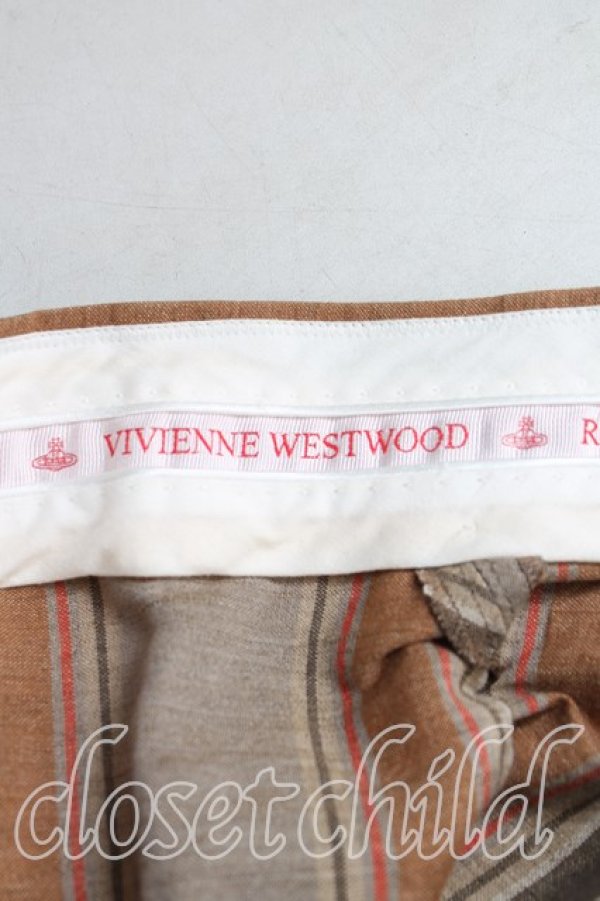 画像3: ヴィヴィアンウエストウッド 中古 / ストライプクリニキュールスカート 38(7号) 茶  H-25-09-07-008-sk-IN-ZH (3)