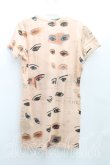 画像2: ヴィヴィアンウエストウッド 中古 / ALLOVER EYES Tシャツ S ベージュ  H-25-09-07-013-ts-IN-ZH (2)