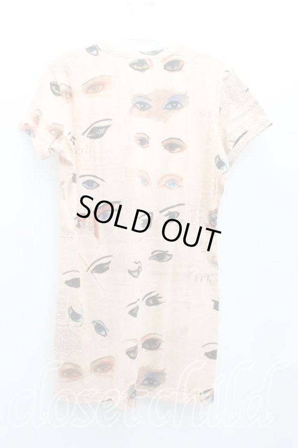 画像2: ヴィヴィアンウエストウッド 中古 / ALLOVER EYES Tシャツ S ベージュ  H-25-09-07-013-ts-IN-ZH (2)