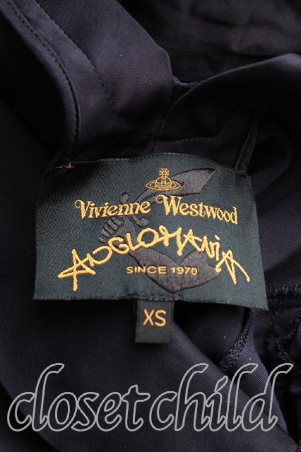 画像3: ANGLOMANIA 中古 / ウエストベルトロングドレス XS 紺  H-25-09-07-002-op-IN-ZH (3)