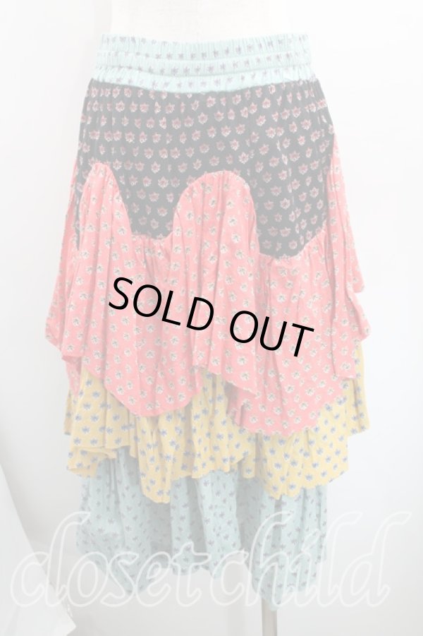 画像2: ヴィヴィアンウエストウッド 中古 / フラワーptティアードスカート 00(ワンサイズ) マルチ  H-25-09-14-023-sk-OD-ZH (2)