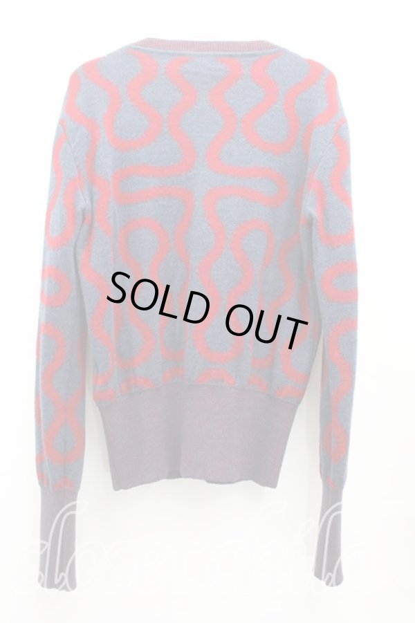 画像2: ヴィヴィアンウエストウッド 中古 / LADY ラウンドネックカーディガン S 紺x赤  H-25-09-14-037-to-OD-ZH (2)