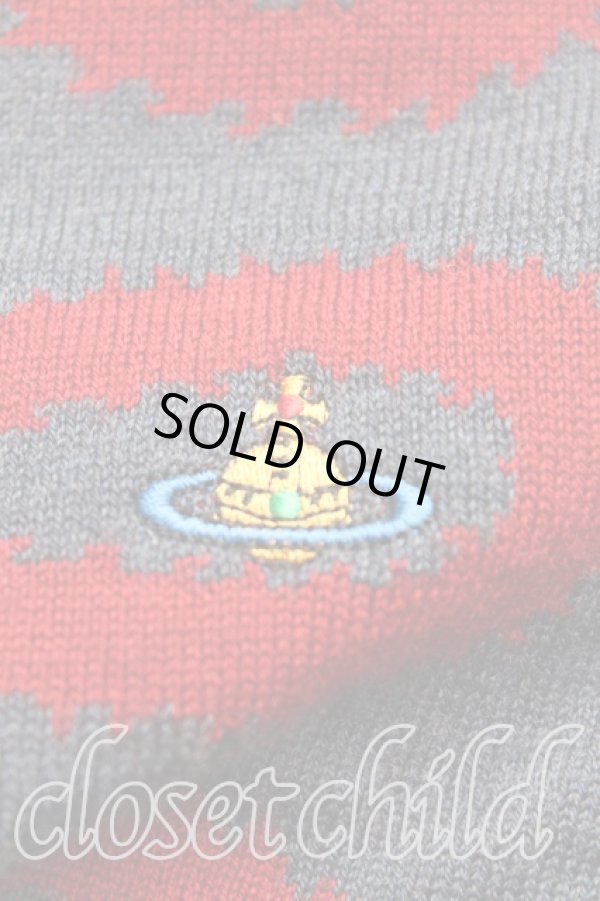 画像6: ヴィヴィアンウエストウッド 中古 / LADY ラウンドネックカーディガン S 紺x赤  H-25-09-14-037-to-OD-ZH (6)