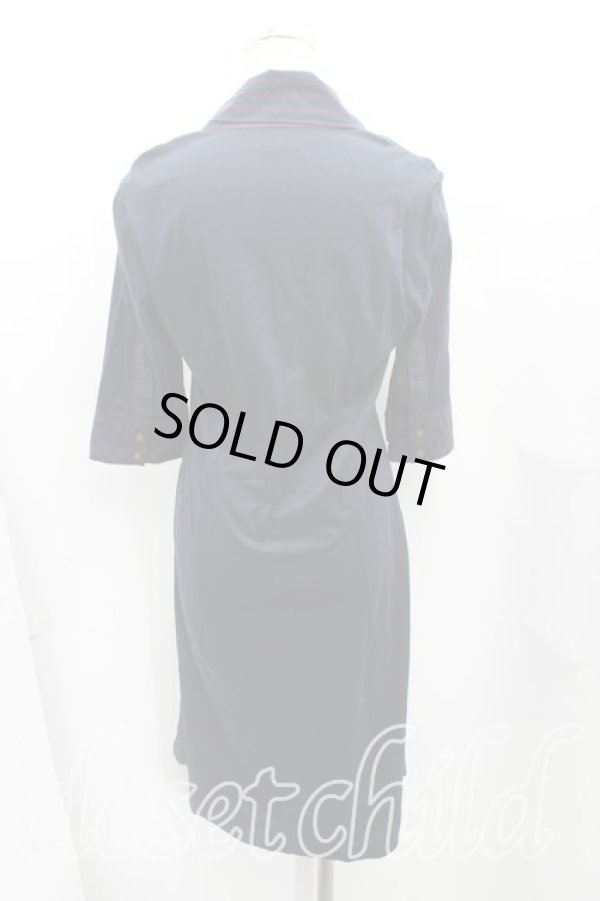 画像2: ヴィヴィアンウエストウッド 中古 / タイフロントカットソーワンピ 3（11号） 紺  H-25-09-14-001-op-OD-ZH (2)