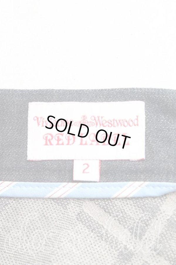 画像3: ヴィヴィアンウエストウッド 中古 / 格子チェック変形デニムスカート 2(9号) 黒  H-25-09-14-004-sk-OD-ZH (3)