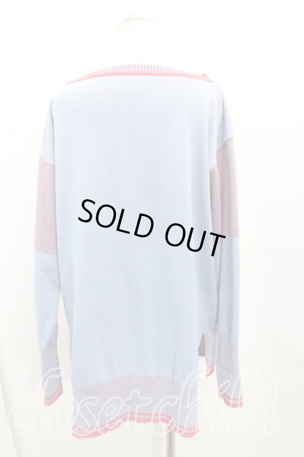 画像2: ヴィヴィアンウエストウッド 中古 / マティスハートオーバーサイズジャガードニット 00(ワンサイズ) 青x赤  H-25-09-14-040-to-OD-ZH (2)