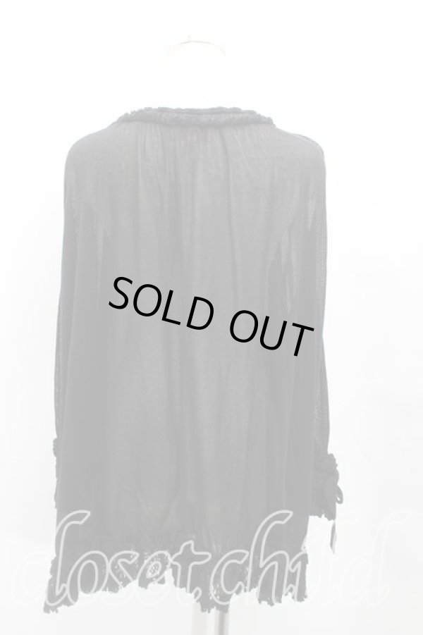 画像2: ヴィヴィアンウエストウッド 中古 / ギャザーフリルシースルーニット 2(9号) 黒  H-25-09-14-042-to-OD-ZH (2)