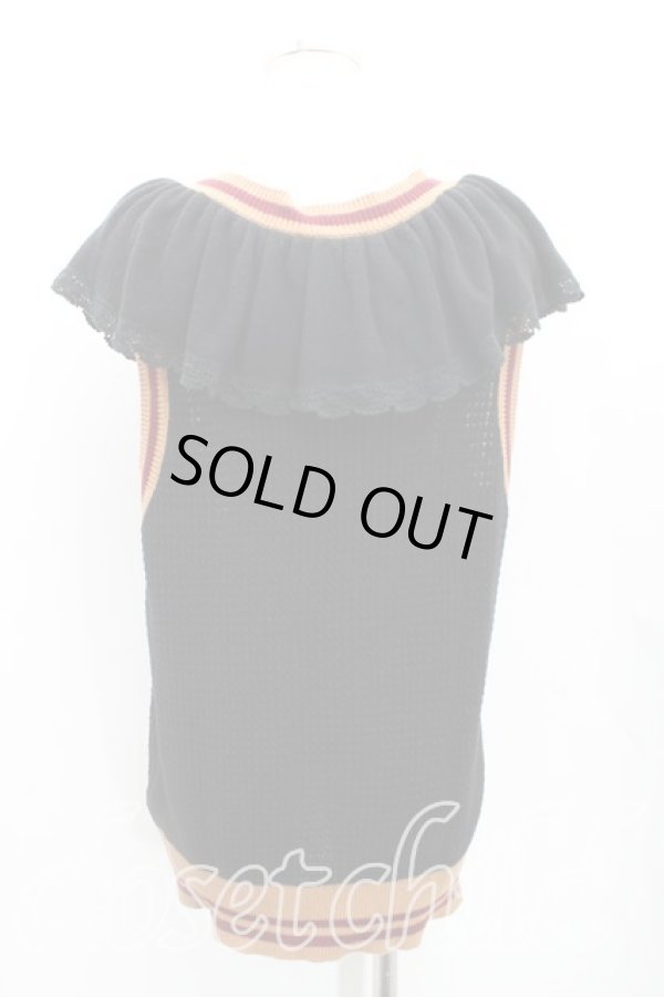 画像2: ヴィヴィアンウエストウッド 中古 / フリルニットベスト 00(ワンサイズ) 黒  H-25-09-14-043-to-OD-ZH (2)